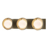 Hubbardton Forge Soft Gold Modern Brass Opal Glass (Gg) Brooklyn 3-Light Straight Double Shade Bath Sconce