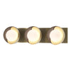 Hubbardton Forge Modern Brass Oil Rubbed Bronze Opal Glass (Gg) Brooklyn 3-Light Straight Double Shade Bath Sconce