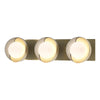 Hubbardton Forge Modern Brass Vintage Platinum Opal Glass (Gg) Brooklyn 3-Light Straight Double Shade Bath Sconce