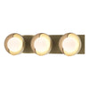 Hubbardton Forge Modern Brass Soft Gold Opal Glass (Gg) Brooklyn 3-Light Straight Double Shade Bath Sconce