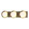 Hubbardton Forge Modern Brass Sterling Opal Glass (Gg) Brooklyn 3-Light Straight Double Shade Bath Sconce