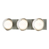 Hubbardton Forge Sterling White Opal Glass (Gg) Brooklyn 3-Light Straight Double Shade Bath Sconce