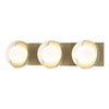 Hubbardton Forge Modern Brass White Opal Glass (Gg) Brooklyn 3-Light Straight Double Shade Bath Sconce