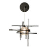 Hubbardton Forge Oil Rubbed Bronze Seeded Clear Glass (Ii) Tura Seeded Glass Low Voltage Sconce