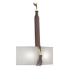 Hubbardton Forge Black Antique Brass British Brown Leather Light Grey Shade (Sj) Saratoga Sconce