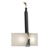 Hubbardton Forge Black Antique Brass Black Leather Natural Linen Shade (Sa) Saratoga Sconce