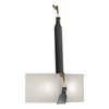 Hubbardton Forge Black Antique Brass Black Leather Flax Shade (Se) Saratoga Sconce