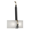 Hubbardton Forge Black Antique Brass Black Leather Light Grey Shade (Sj) Saratoga Sconce