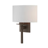 Hubbardton Forge Bronze Light Grey Shade (Sj) Beacon Hall Half Drum Shade Sconce