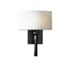 Hubbardton Forge Dark Smoke Natural Anna Shade (Sf) Beacon Hall Half Drum Shade Sconce