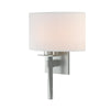 Hubbardton Forge Vintage Platinum Natural Anna Shade (Sf) Beacon Hall Half Drum Shade Sconce