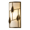 Hubbardton Forge Dark Smoke White Art Glass (Bb) Alison'S Leaves Sconce