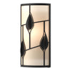 Hubbardton Forge Black White Art Glass (Bb) Alison'S Leaves Sconce