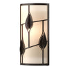 Hubbardton Forge Oil Rubbed Bronze White Art Glass (Bb) Alison'S Leaves Sconce