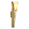 Hubbardton Forge Modern Brass Opal Glass (Gg) Banded Wall Torch Sconce