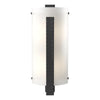 Hubbardton Forge Black White Art Glass (Bb) Forged Vertical Bar Sconce