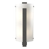 Hubbardton Forge Natural Iron White Art Glass (Bb) Forged Vertical Bar Sconce