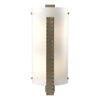 Hubbardton Forge Soft Gold White Art Glass (Bb) Forged Vertical Bar Sconce