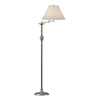 Hubbardton Forge Vintage Platinum Natural Linen Shade (Sa) Twist Basket Swing Arm Floor Lamp