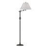 Hubbardton Forge Natural Iron Light Grey Shade (Sj) Twist Basket Swing Arm Floor Lamp