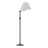 Hubbardton Forge Soft Gold Light Grey Shade (Sj) Twist Basket Swing Arm Floor Lamp