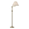 Hubbardton Forge Modern Brass Natural Linen Shade (Sa) Twist Basket Swing Arm Floor Lamp