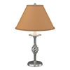 Hubbardton Forge Vintage Platinum Doeskin Suede Shade (Sb) Twist Basket Table Lamp