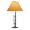 Hubbardton Forge Natural Iron Doeskin Suede Shade (Sb) Metra Double Table Lamp