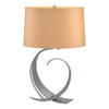 Hubbardton Forge Vintage Platinum Doeskin Suede Shade (Sb) Fullered Impressions Table Lamp