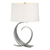 Hubbardton Forge Vintage Platinum Natural Anna Shade (Sf) Fullered Impressions Table Lamp