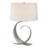 Hubbardton Forge Vintage Platinum Flax Shade (Se) Fullered Impressions Table Lamp