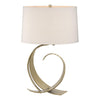 Hubbardton Forge Modern Brass Flax Shade (Se) Fullered Impressions Table Lamp