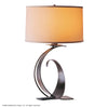 Hubbardton Forge Dark Smoke Doeskin Suede Shade (Sb) Fullered Impressions Large Table Lamp