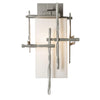 Hubbardton Forge Coastal Burnished Steel Opal Glass (Gg) Tura Medium Outdoor Sconce