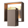 Hubbardton Forge Coastal Bronze Coastal Burnished Steel Clear Glass (Zm) Shadow Box Small Outdoor Sconce