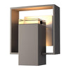 Hubbardton Forge Coastal Dark Smoke Coastal Burnished Steel Clear Glass (Zm) Shadow Box Small Outdoor Sconce