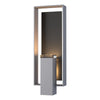 Hubbardton Forge Coastal Burnished Steel Coastal Black Clear Glass (Zm) Shadow Box Large Outdoor Sconce