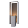 Hubbardton Forge Coastal Burnished Steel Coastal Dark Smoke Clear Glass (Zm) Shadow Box Large Outdoor Sconce