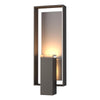 Hubbardton Forge Coastal Dark Smoke Coastal Burnished Steel Clear Glass (Zm) Shadow Box Large Outdoor Sconce