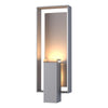 Hubbardton Forge Coastal Burnished Steel Coastal Burnished Steel Clear Glass (Zm) Shadow Box Large Outdoor Sconce