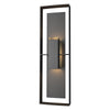 Hubbardton Forge Coastal Black Coastal Black Clear Glass (Zm) Shadow Box Tall Outdoor Sconce