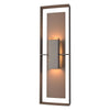 Hubbardton Forge Coastal Dark Smoke Coastal Bronze Clear Glass (Zm) Shadow Box Tall Outdoor Sconce