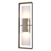 Hubbardton Forge Coastal Dark Smoke Coastal Burnished Steel Clear Glass (Zm) Shadow Box Tall Outdoor Sconce