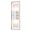 Hubbardton Forge Coastal Burnished Steel Coastal Burnished Steel Clear Glass (Zm) Shadow Box Tall Outdoor Sconce