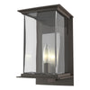 Hubbardton Forge Coastal Dark Smoke Translucent Vintage Platinum Clear Glass (Zm) Kingston Outdoor Medium Sconce