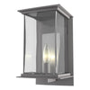 Hubbardton Forge Coastal Burnished Steel Translucent Vintage Platinum Clear Glass (Zm) Kingston Outdoor Medium Sconce