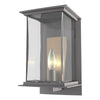 Hubbardton Forge Coastal Burnished Steel Translucent Soft Gold Clear Glass (Zm) Kingston Outdoor Medium Sconce