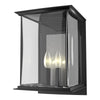 Hubbardton Forge Coastal Black Translucent Vintage Platinum Clear Glass (Zm) Kingston Outdoor Large Sconce