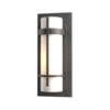 Hubbardton Forge Coastal Natural Iron Opal Glass (Gg) Banded Small Outdoor Sconce