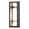 Hubbardton Forge Coastal Dark Smoke Opal Glass (Gg) Banded Small Outdoor Sconce